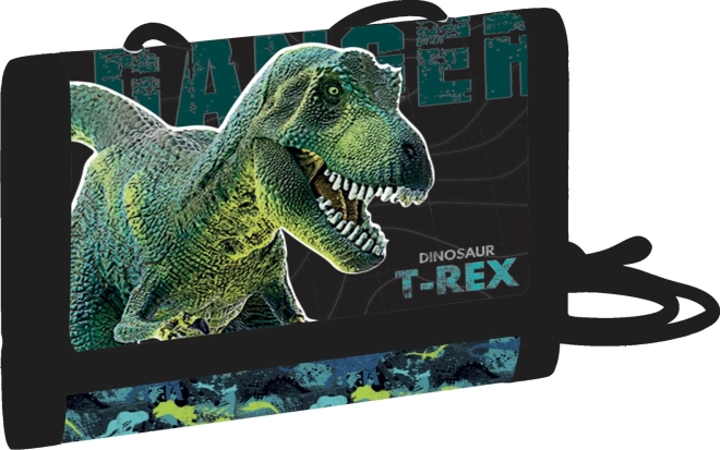 Gyerek textil pénztárca dinoszaurusz mintával, tépőzáras