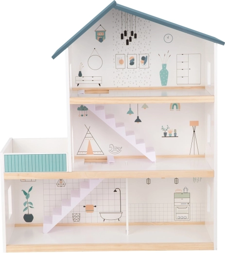 Nyitott, háromszintes kialakítás a könnyű hozzáférésért