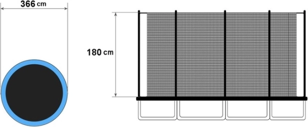 12 ft trambulinokhoz, 8 oszloppal