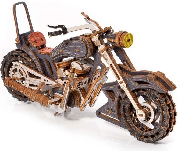Little Story 3D fa összerakós Yankee Chopper motorkerékpár, szürke