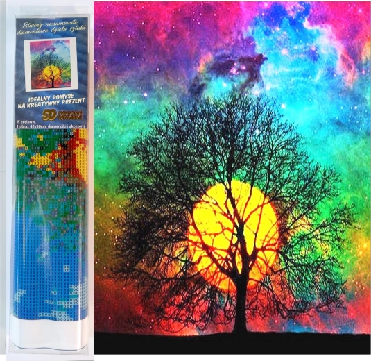 NORIMPEX gyémántszemes festőkészlet – színes naplemente, 30 × 40 cm