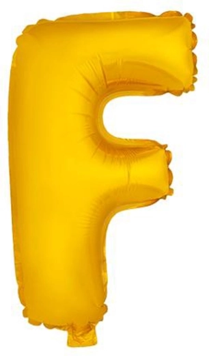 Fólia lufi F betű 30 cm arany