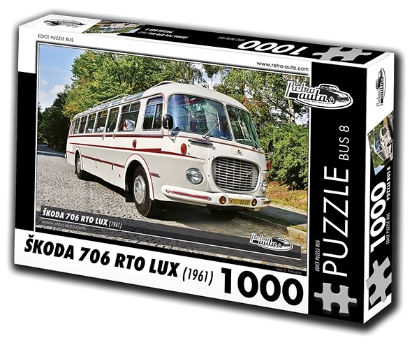 Retro-autók puzzle Škoda 706 RTO LUX – autóbusz 1961, 1000 darab