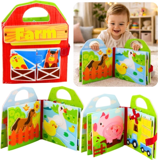 Szenzoros filc könyv – tanya és háziállatok 3D