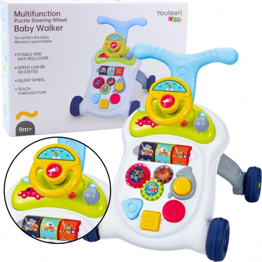 Interaktív járássegítő kormánnyal, fényekkel és hangokkal