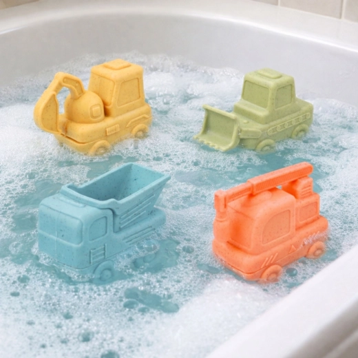 Fürdőszobai móka – a járművek úsznak és spriccelnek