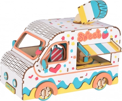 Fa 3D puzzle – fagylaltos autó WOODCRAFT