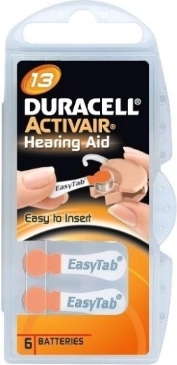 Duracell Activair 13 hallókészülék-elem, 6 db