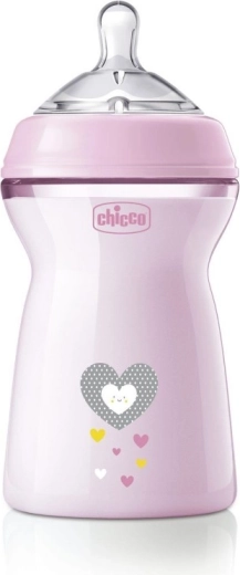 Chicco Natural Feeling antikolikos cumisüveg 330 ml, lányoknak 6h+
