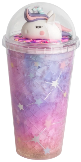 Pohár fedéllel és szívószállal Unikornis 480 ml
