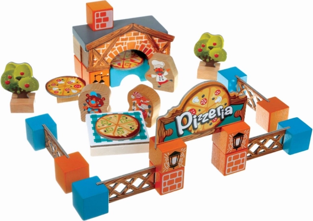 Cubika Pizzéria fa építőkészlet
