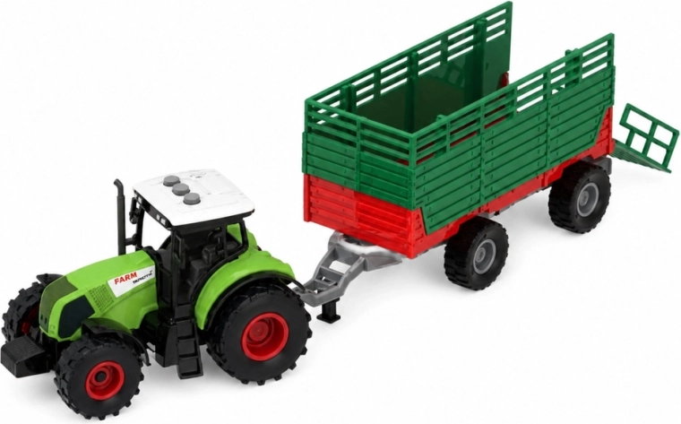 Traktor utánfutóval és effektekkel
