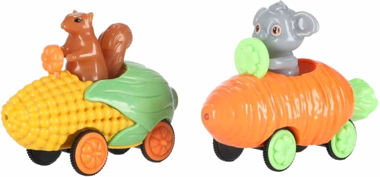 Két aranyos kisautó állatos sofőrökkel