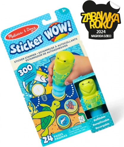 Sticker Wow - Könyv és bélyegző matricákkal - Tengeri teknős