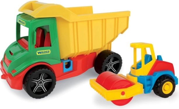 MULTI TRUCK építőjármű-készlet – billenőplatós teherautó és úthenger