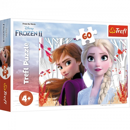 Puzzle 60 darabos Anna és Elsa varázslatos világa