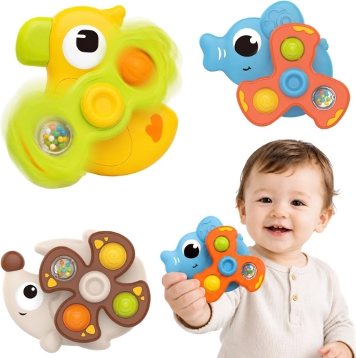 Woopie Baby szenzoros, forgó tapadókorongos állatkák – 3 db