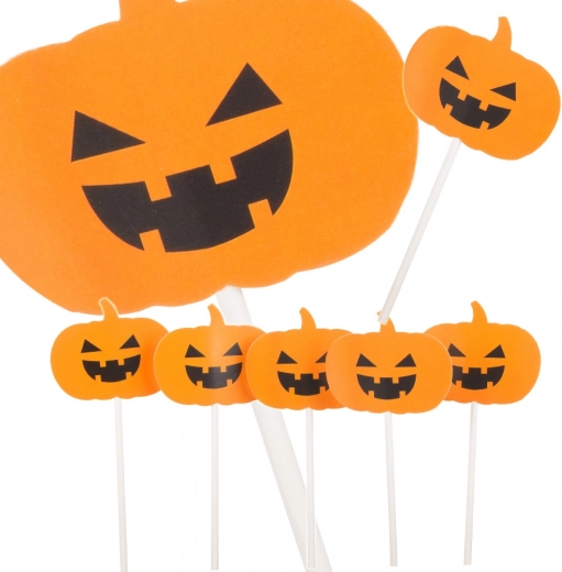 Halloweeni torta- és cupcake-beszúrók – tök, 5 db