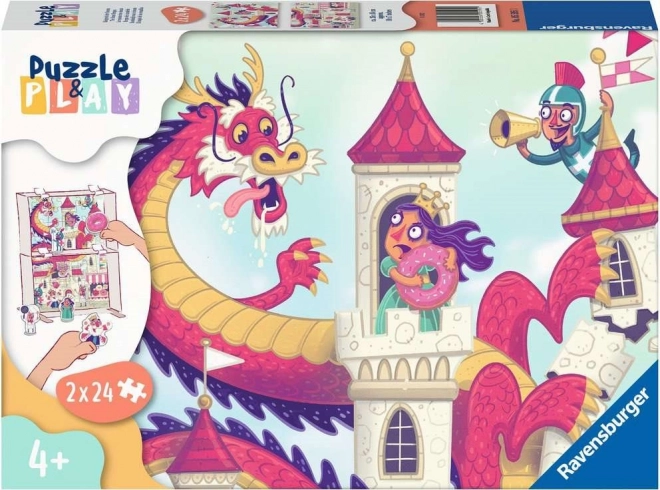 Ravensburger Puzzle & Play: fánkkirályság – 2×24 darab