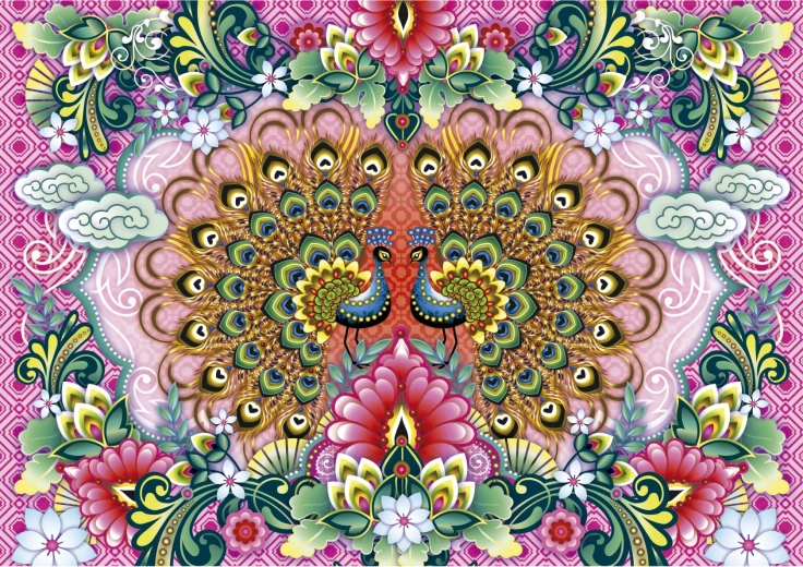 Indiai pávok puzzle 1500 darabbal