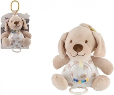 Zenedoboz bézs kutya 18 cm