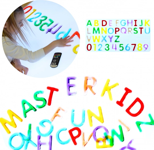 Masterkidz Montessori betű- és számkészlet fényasztalokhoz (36 db)