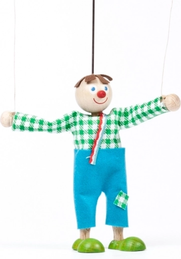 Fából készült marionett fiúcska Jeníček – 12 cm