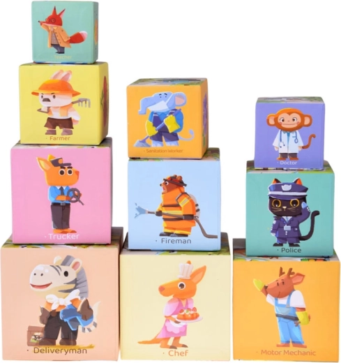 Szakmákat bemutató állatok és járművek a képzelet fejlesztésére