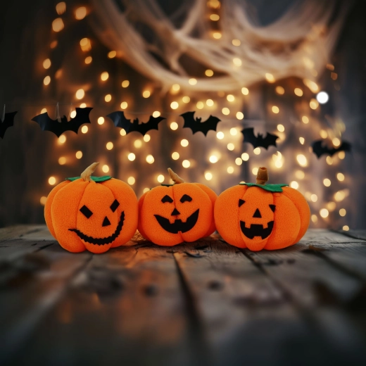 Halloween-i textil tökdekoráció – 1 darab