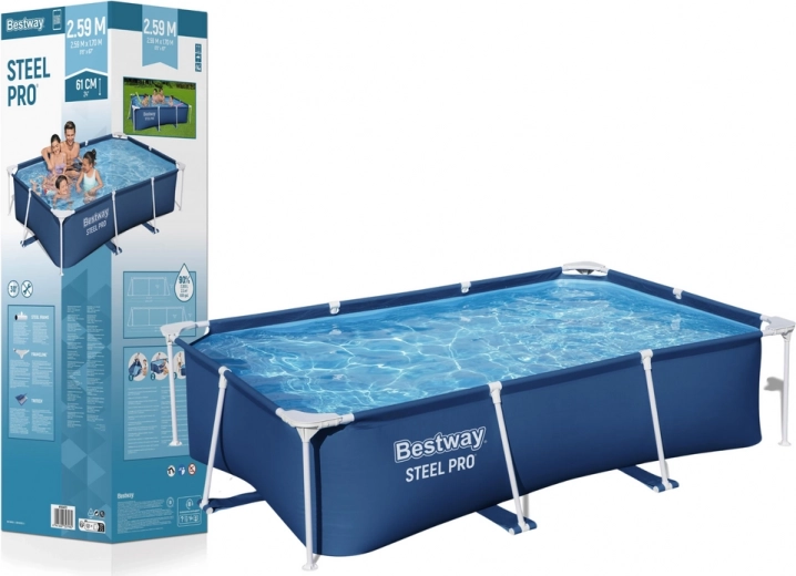 Bestway vázas medence STEEL PRO 259 × 170 × 61 cm, 2300 l