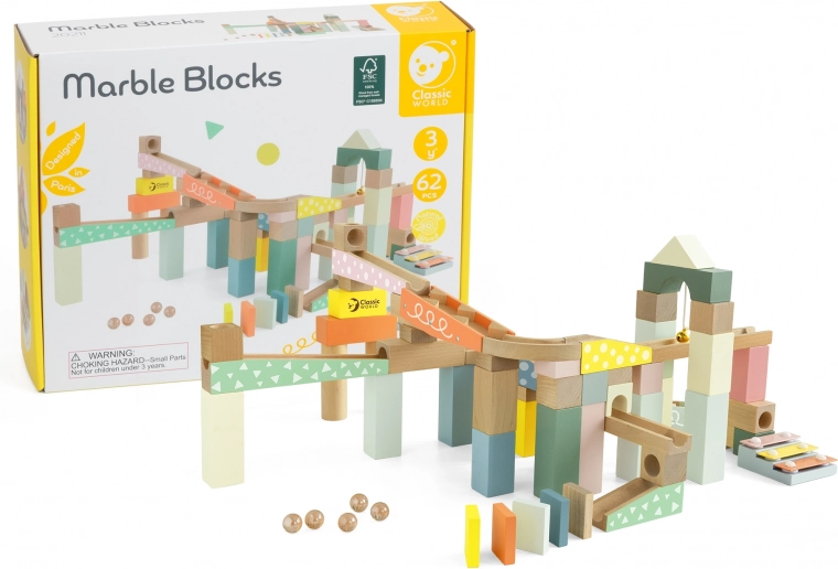 Fa golyópálya cimbalommal Classic World