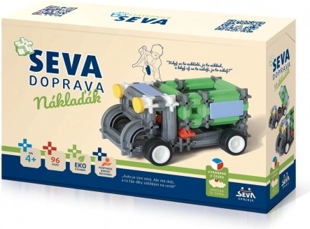 SEVA KÖZLEKEDÉS Építőkészlet Teherautó műanyag 96 darabos dobozban 22x15x6 cm