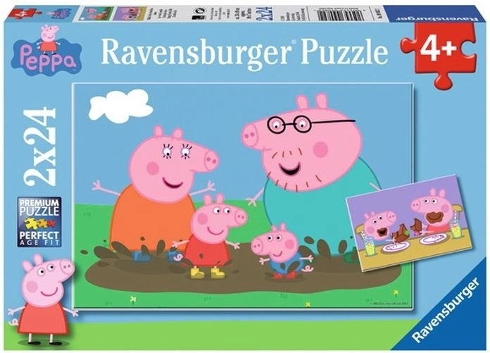 Peppa Malac: Boldog családi élet 2x24 darabos Ravensburger puzzle
