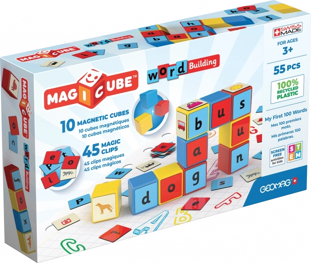 Geomag Magicube Words oktató mágneses építőkészlet 55 darab