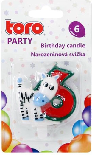 TORO tortagyertya 6-os szám lóval, 5 cm, szúrható