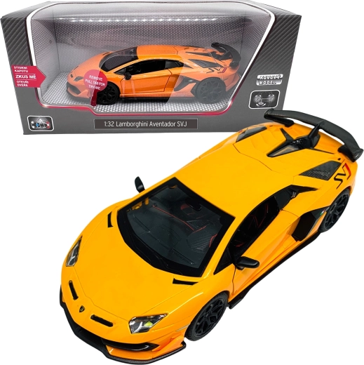 Fém modell 1:32 Lamborghini Aventador SVJ – narancssárga
