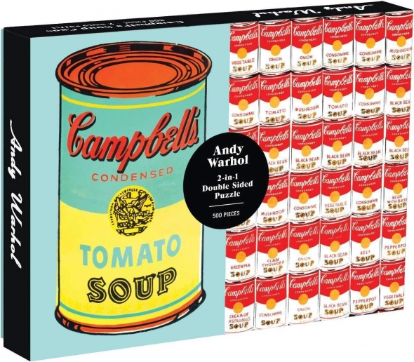 Kétoldalas Andy Warhol Campbell's Soup puzzle, 500 darab