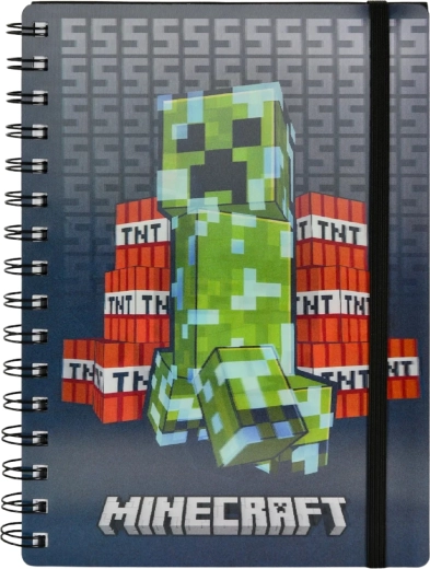 Minecraft Creeper 3D spirálfüzet A5 (80 lap)