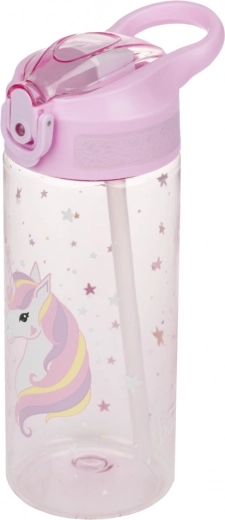 Tritán ivópalack szívószállal Rainbow Unicorn 500 ml