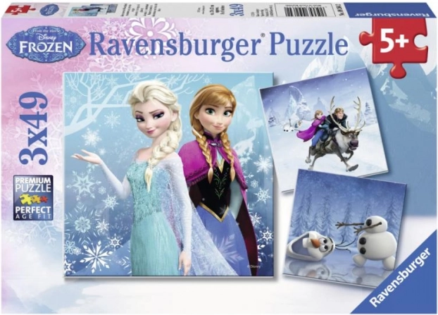 Ravensburger puzzle Jégvarázs: téli kaland 3×49 darab