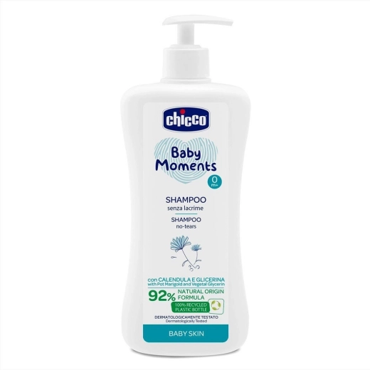 Chicco Baby Moments babasampon hajacskákra 500 ml (születéstől)