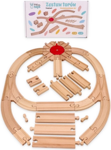 Adam Toys fa vasúti sínkészlet 37 darab