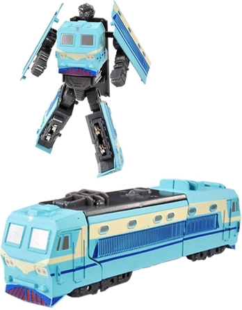 Fém robot, átalakítható kék mozdonnyá