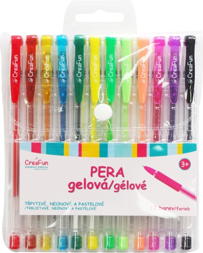 CreaFun zselés tollak – 12 színű készlet