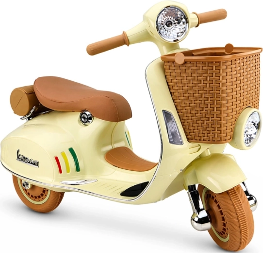 Bézs színű elektromos Vespa gyerekroller