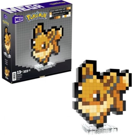 mega pokemon pixel eevee – díszítő figura építőkészlet