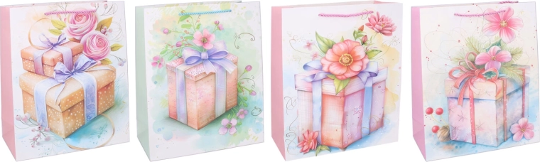 Ajándék papírtáska L 30 × 40 × 12 cm – egész éves motívum