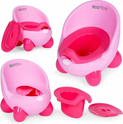 Gyermek bilik edénybetéttel és csúszásmentes lábakkal rózsaszínben az ECOTOYS-tól