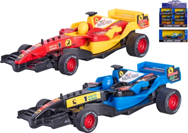 12 cm-es fém Formula-modell visszahúzós meghajtással