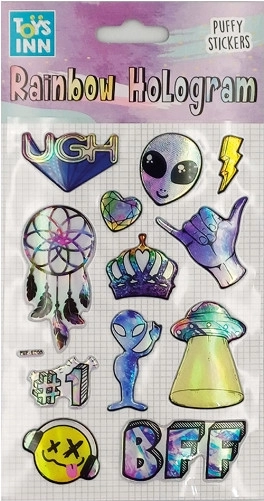 Holografikus Alien matricák szivárványhatással